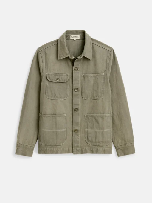 Botanical Dyed Work Jacket In Recycled Denim