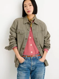 Botanical Dyed Work Jacket In Recycled Denim