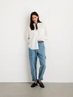 Collarless Standard Shirt In Solid