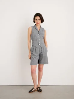 Drill Shorts In Houndstooth