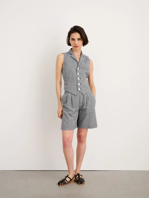 Drill Shorts In Houndstooth