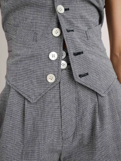 Drill Shorts In Houndstooth