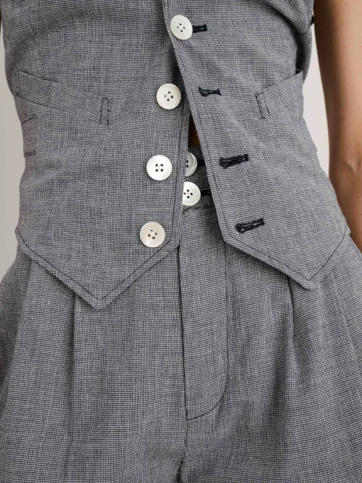 Drill Shorts In Houndstooth