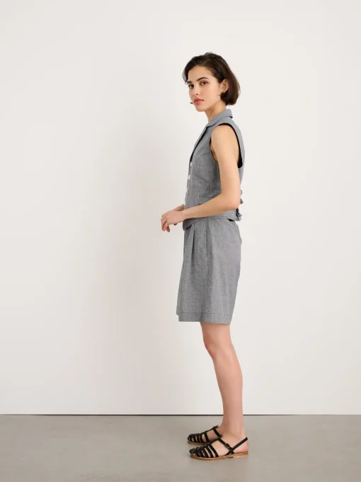 Drill Shorts In Houndstooth