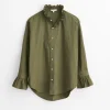 Easy Ruffle Shirt In Paper Poplin