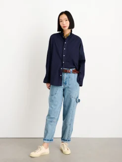 Easy Ruffle Shirt In Paper Poplin