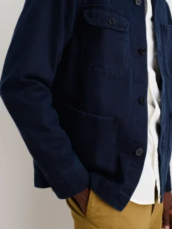 Garment Dyed Work Jacket In Recycled Denim