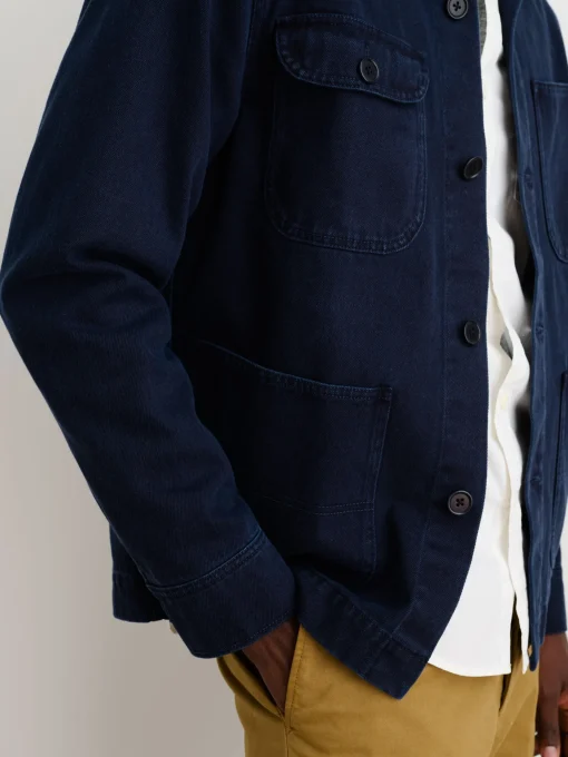 Garment Dyed Work Jacket In Recycled Denim