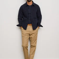 Garment Dyed Work Jacket In Recycled Denim