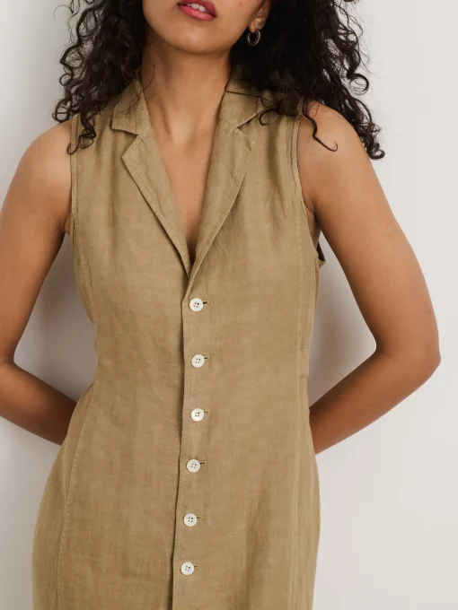Mathilde Vest Dress In Linen