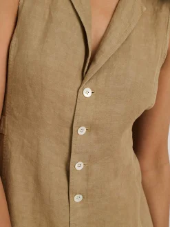 Mathilde Vest Dress In Linen