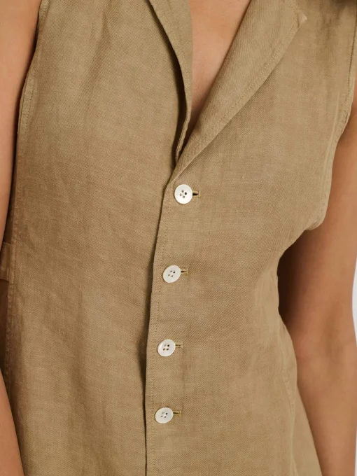 Mathilde Vest Dress In Linen