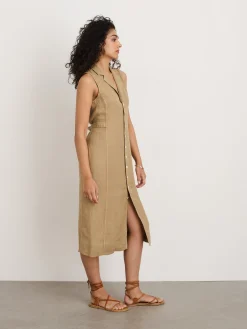 Mathilde Vest Dress In Linen