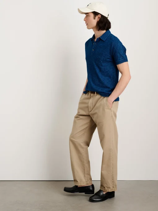 Standard Polo In Indigo Slub Cotton
