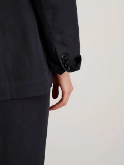 Suitish Blazer In Drapey Twill